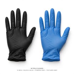 Nitrile Gloves Blue Black 9 Inch