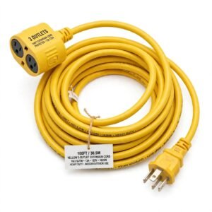 Yellow Extension Cord Power Strip 100FT