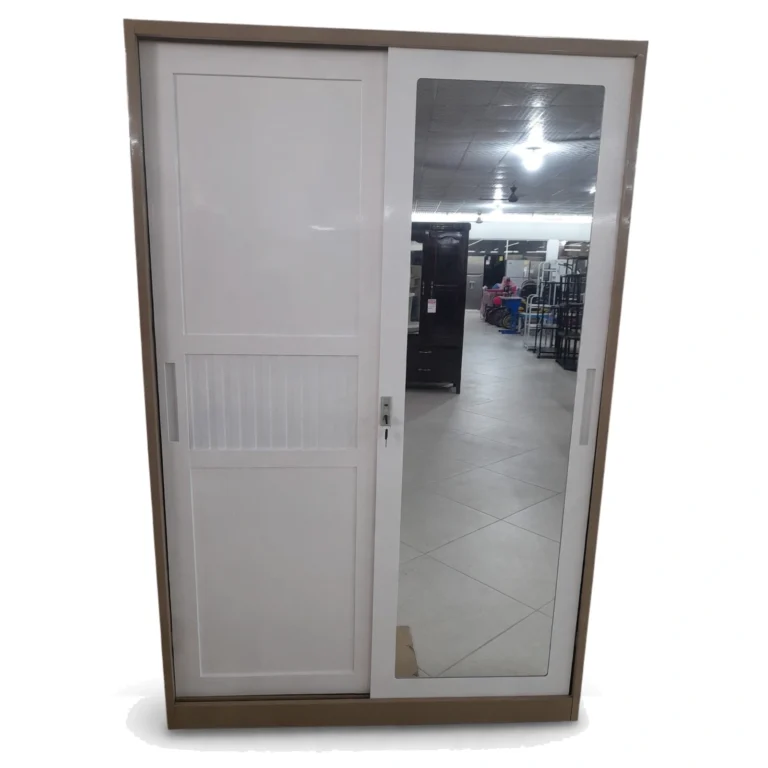 2-Door Sliding Wardrobe with Mirror White